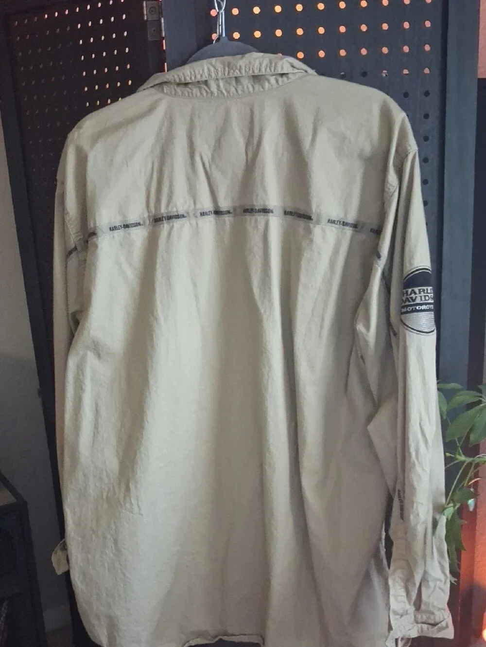 Vintage Harley-Davidson Light Khaki Button-Up Shirt Jacket